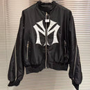 Big Embroidery Patch Label Mowalola Zipper Pilot Jacket Men Women Black High Quality Casual Zip Sleeve Bomber Jackets Clothes
