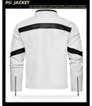2025 Spring New Mens Leather Jacket High-quality Korean Fashion Stand Collar Slim Fit Motorcycle Coats EUR Size 3XL Men Clothing