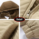Autumn Winter Men Outdoor Removable Hooded Windbreak Jacket Coats Men Warm Outwear Casual Fashion Solid Parkas Jacket Male Tops