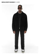 Autumn Jackets Oversize Casual Clothes High Street Pockets Laper Zipper Suede Thick Coat Mens Windbreaker Loose
