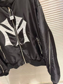 Big Embroidery Patch Label Mowalola Zipper Pilot Jacket Men Women Black High Quality Casual Zip Sleeve Bomber Jackets Clothes