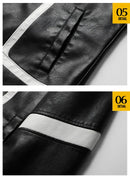 2025 Spring New Mens Leather Jacket High-quality Korean Fashion Stand Collar Slim Fit Motorcycle Coats EUR Size 3XL Men Clothing