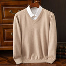 Super Cashmere Sweater Men Thick Pullover Autumn Winter Warm Classic V-neck Clothes Male Jumper Jersey Hombre Pull Homme 4XL