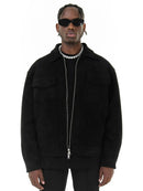 Autumn Jackets Oversize Casual Clothes High Street Pockets Laper Zipper Suede Thick Coat Mens Windbreaker Loose