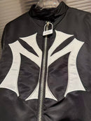 Big Embroidery Patch Label Mowalola Zipper Pilot Jacket Men Women Black High Quality Casual Zip Sleeve Bomber Jackets Clothes