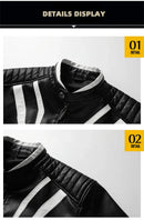 2025 Spring New Mens Leather Jacket High-quality Korean Fashion Stand Collar Slim Fit Motorcycle Coats EUR Size 3XL Men Clothing