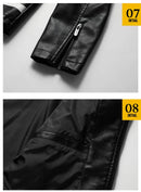 2025 Spring New Mens Leather Jacket High-quality Korean Fashion Stand Collar Slim Fit Motorcycle Coats EUR Size 3XL Men Clothing