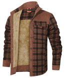 Men's Jackets Winter Windproof Warm Casual Bomber Coat Plaid Sherpa Lined Flannel Outdoor Classic Soft Jackets Men US Size