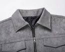 Autumn Jackets Oversize Casual Clothes High Street Pockets Laper Zipper Suede Thick Coat Mens Windbreaker Loose