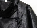 TFMLN Chic Black Faux Leather Jackets Women Long Sleeve Buttons Elastic Oversized Coats Fashion 2025 Autumn Winter Streetwear